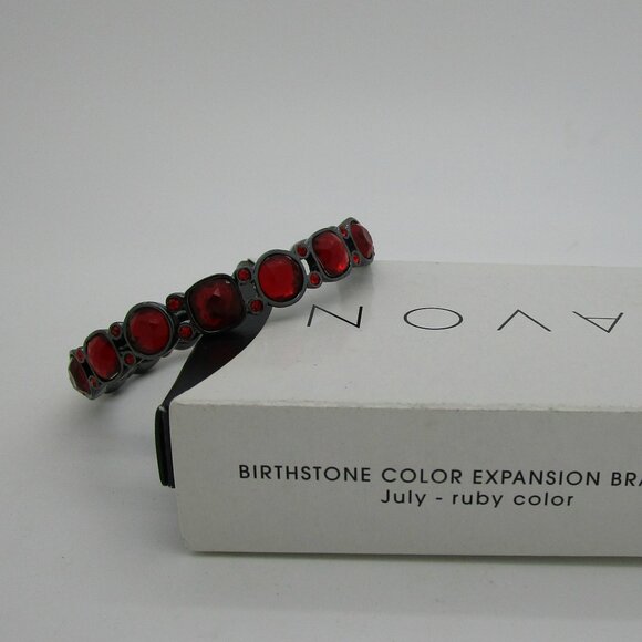 AVON Simulated Birthstone Color Expansion Bracelet - July - Ruby Color - Picture 2 of 3